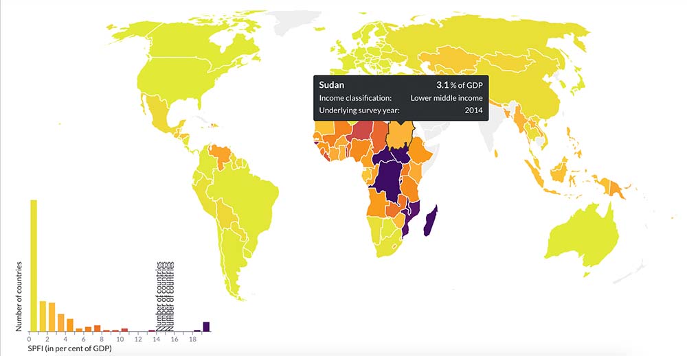 interaktive Infografik Social Protection Floor Index