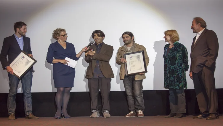 Verlesung Grußworte des Preisträgers