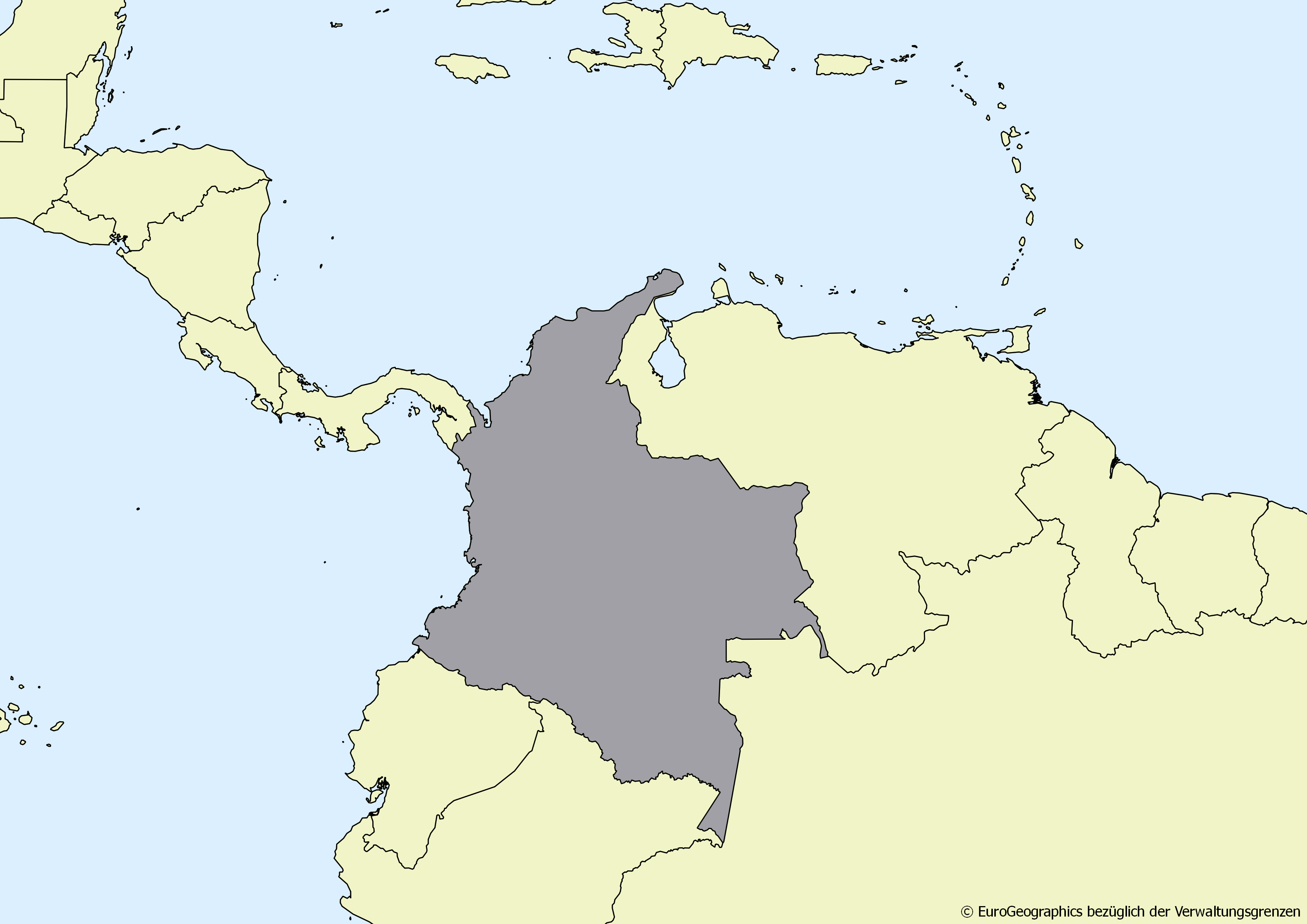 Landkarte Kolumbien