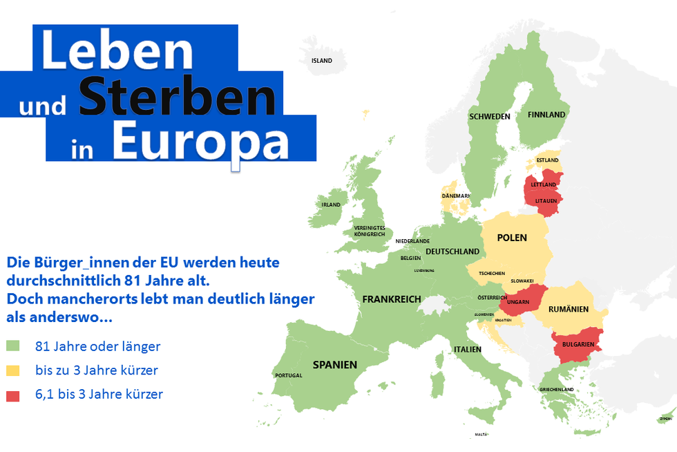 Landkarte Leben und Sterben in Europa 
