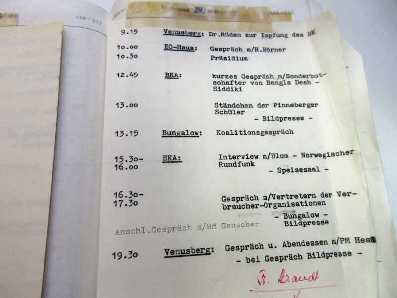 Willy Brandts Terminkalender, 29. Mai 1973