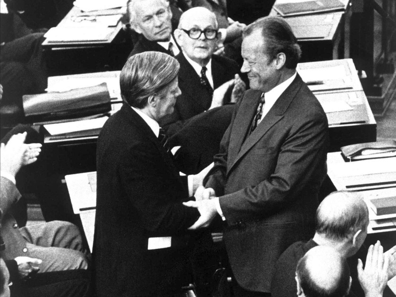 Nach der Wahl Helmut Schmidts zum Bundeskanzler im Deutschen Bundestag, 16. Mai 1974