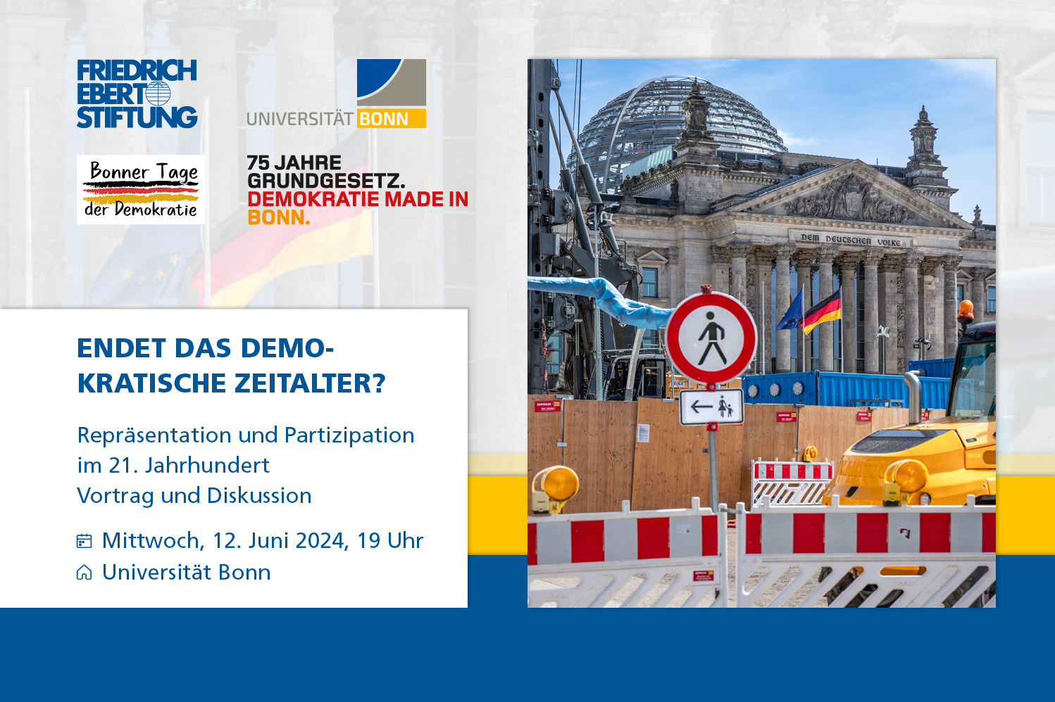 Teaserbild mit einer Fotografie einer Baustelle vor dem Reichstag