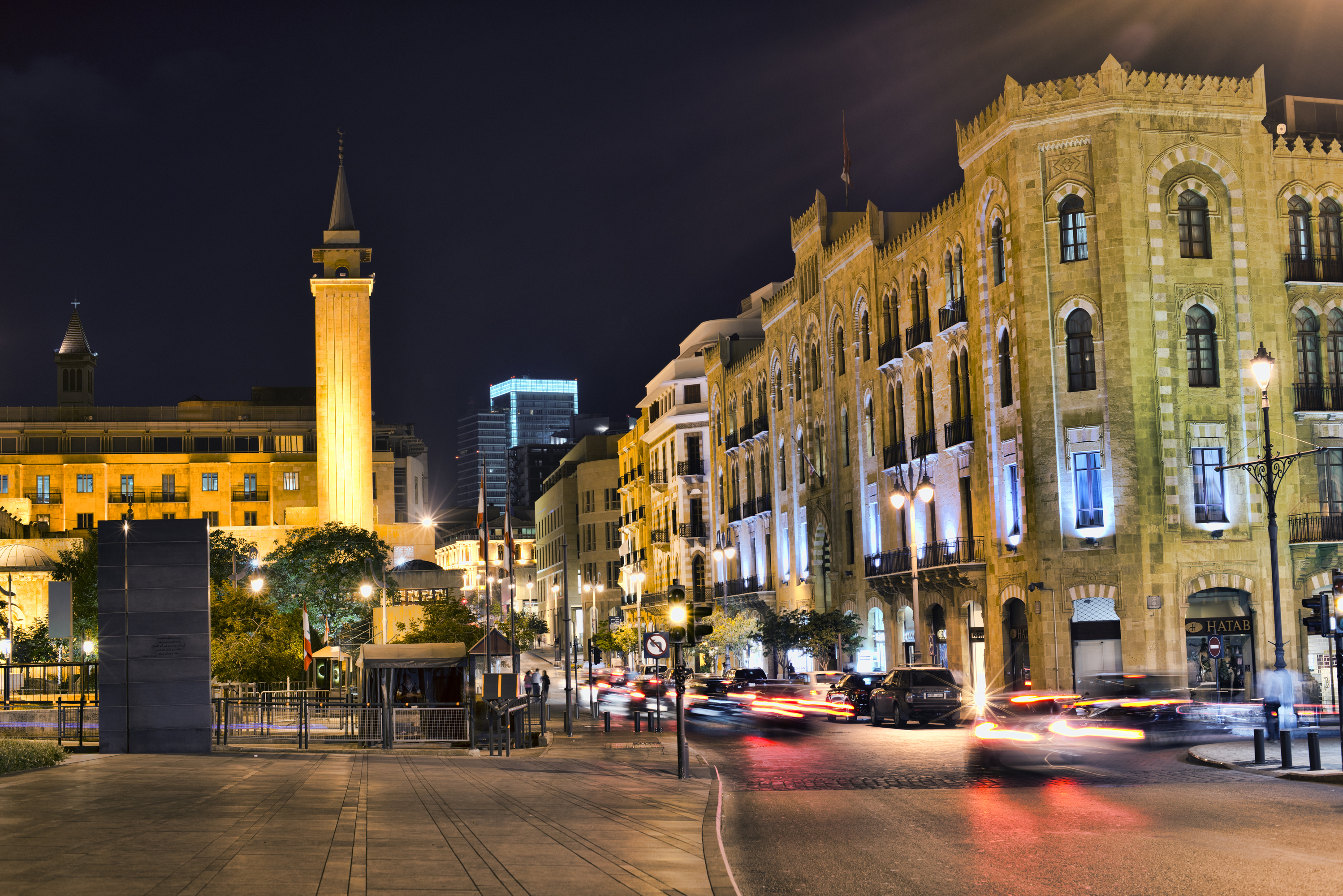 Downtown in Beirut bei Nacht