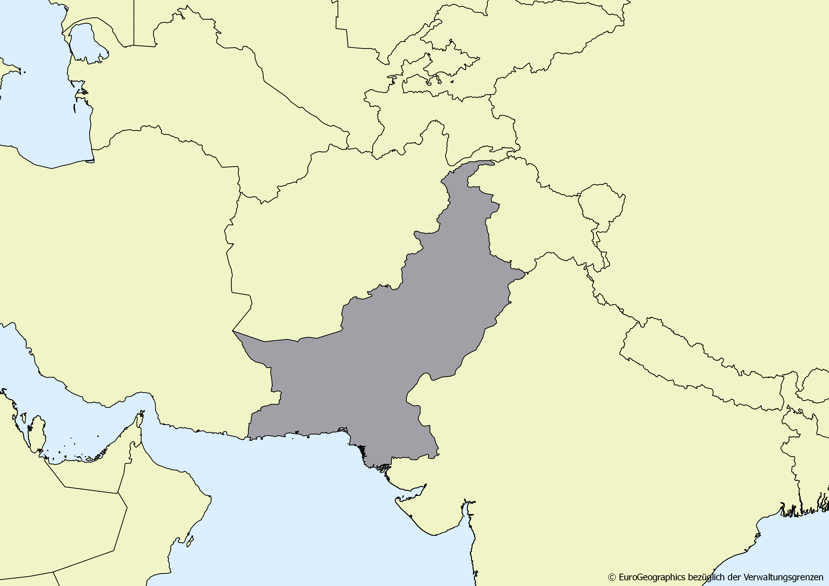 Landkarte Pakistan