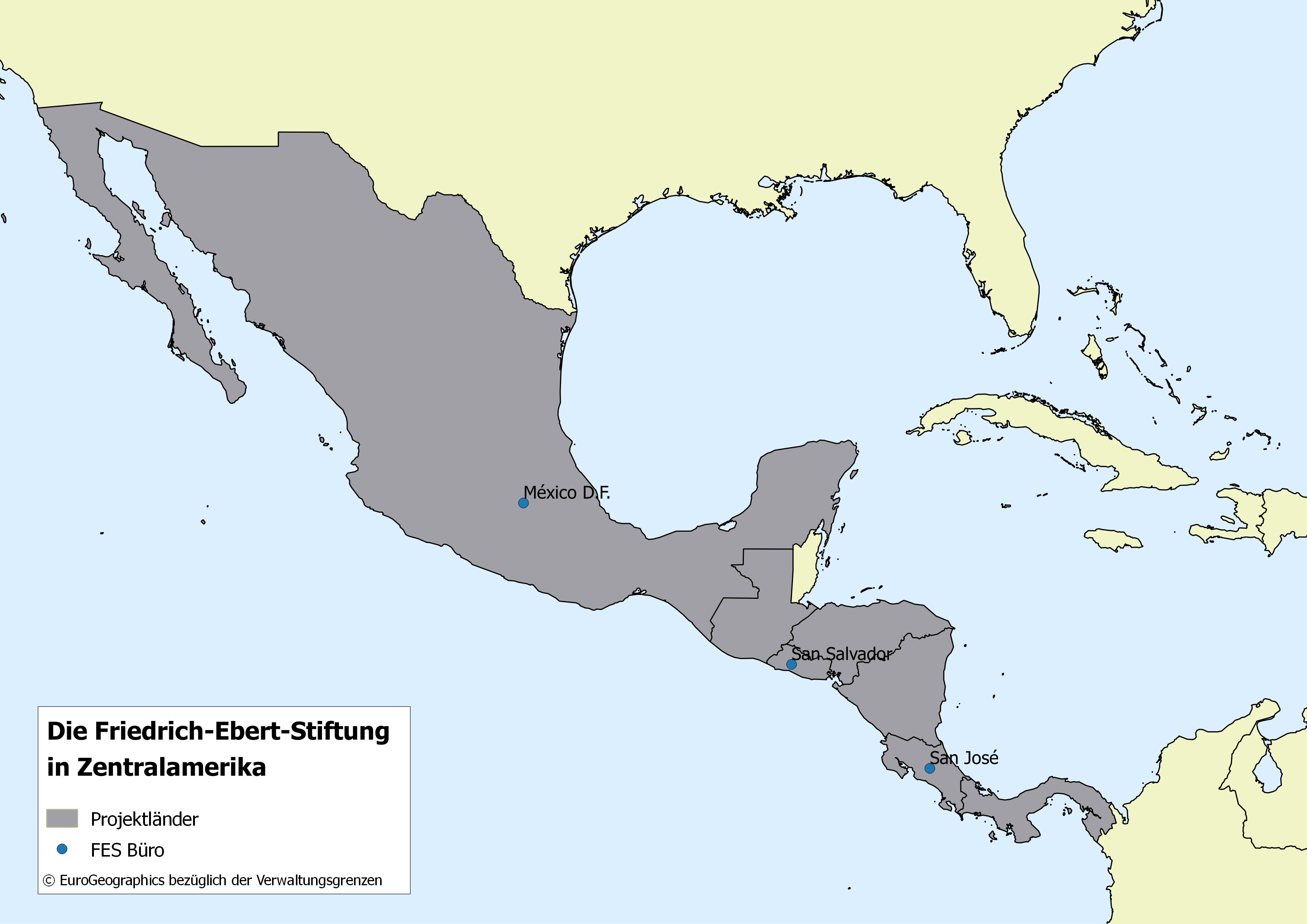 Landkarte Zentralamerika
