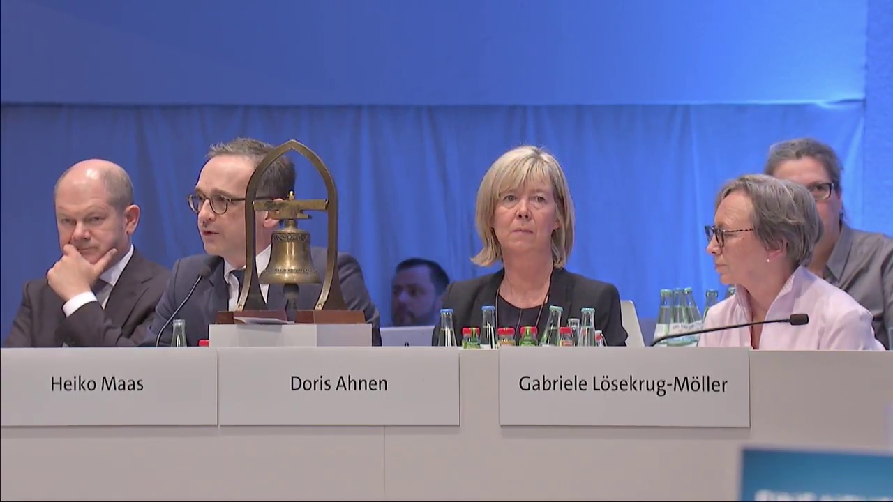 ao. SPD-Parteitag in Bonn, 21.01.2018: Olaf Scholz, Heiko Maas, Doris Ahnen, Gabriele Lösekrug-Möller