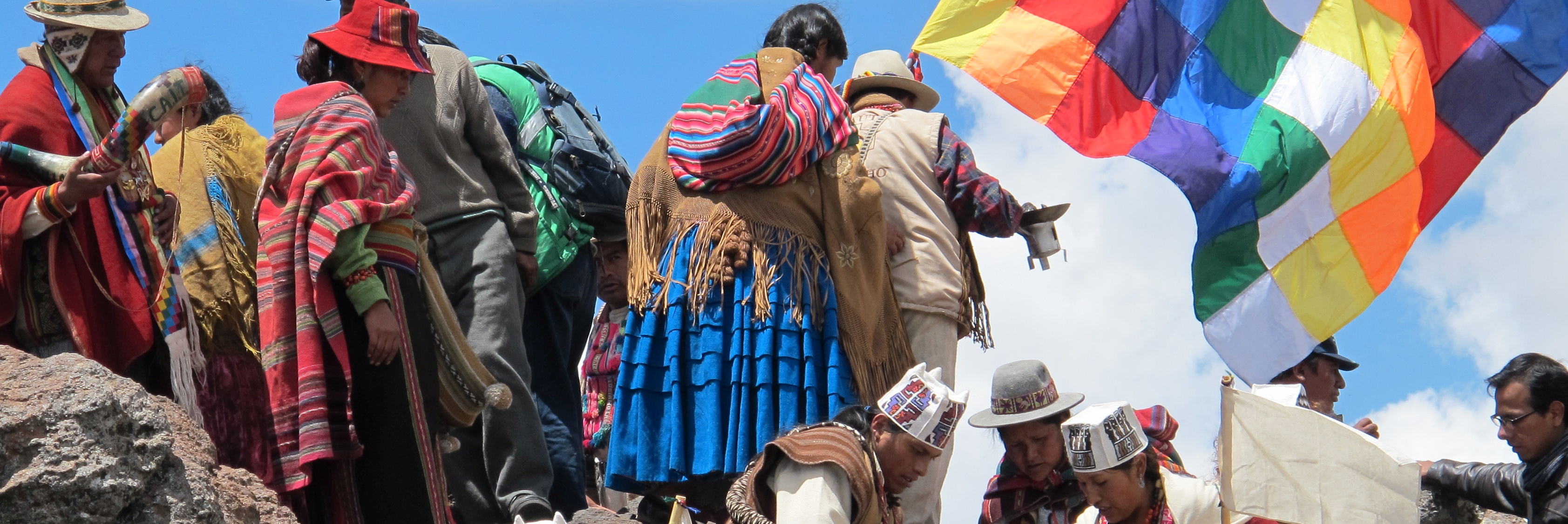 Indigene Versammlung am Titicacasee, Bolivien
