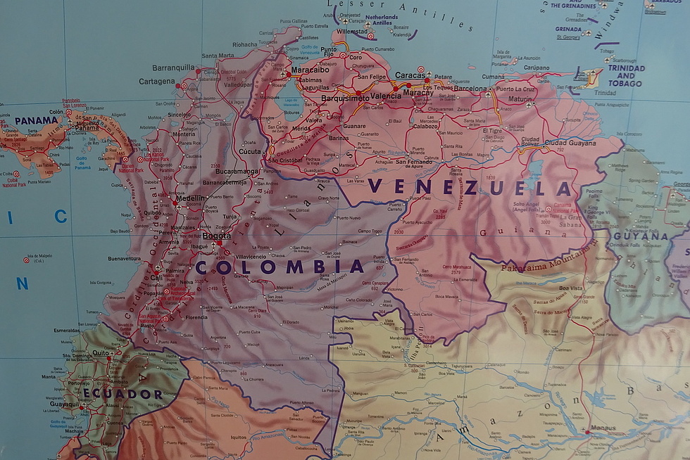Landkarte der Grenzregion Kolumbien-Venezuela