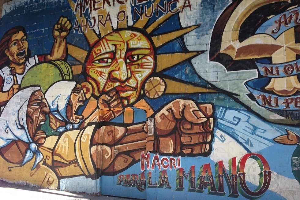 Graffiti in Buenos Aires: "Macri für die Hand" 