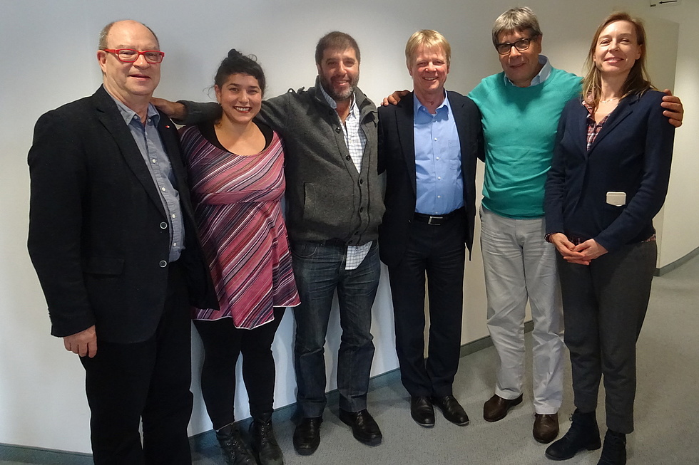 PIT-CNT-Delegation (Gewerkschaftsdachverband aus Uruguay) mit Reiner Hoffmann, DGB 