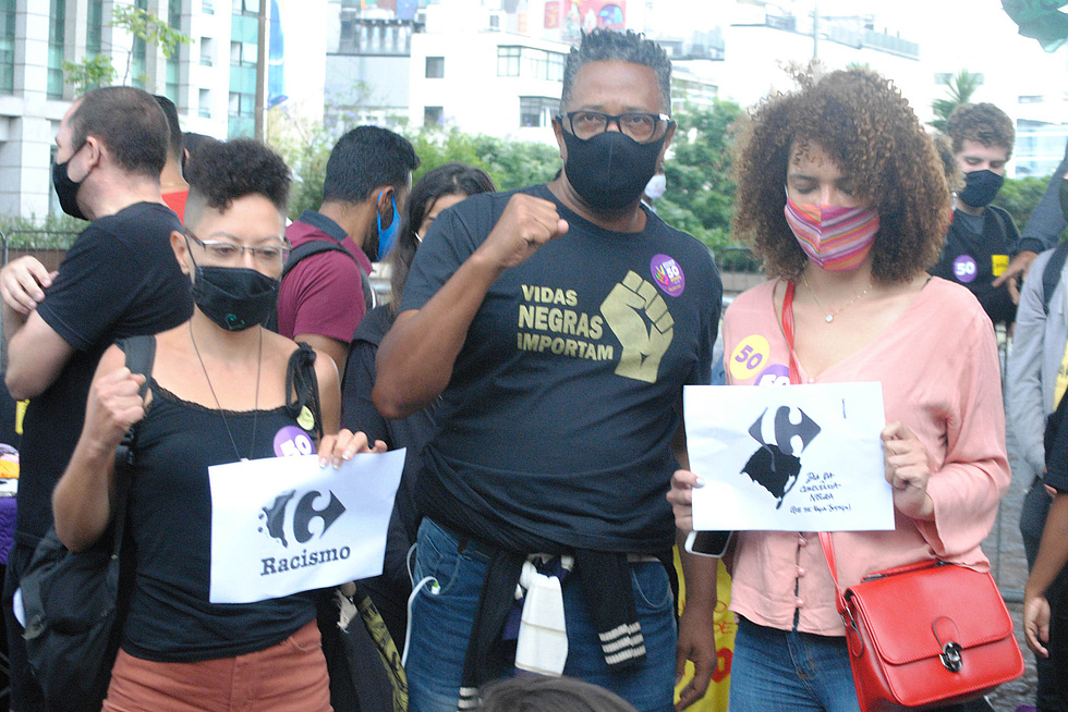 Anti-Rassismus-Protest in Sao Paulo am 20.11.2020, dem Tag des schwarzen Bewusstseins