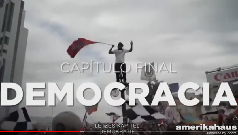 El estallido chilen. Screenshot aus den chilenischen Protesten. Letztes Kapitel: Demokratie