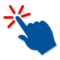 Blau rotes Klick-Icon