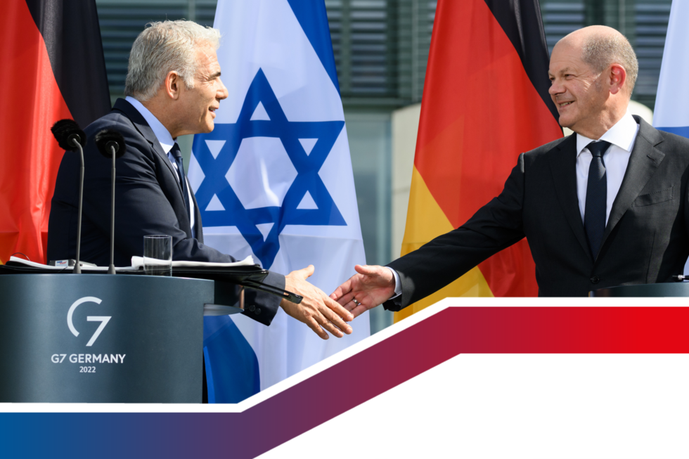 Der ehemalige Israelische Premier Yahir Lapid und Bundeskanzler Olaf Scholz in Berlin im September 2022.