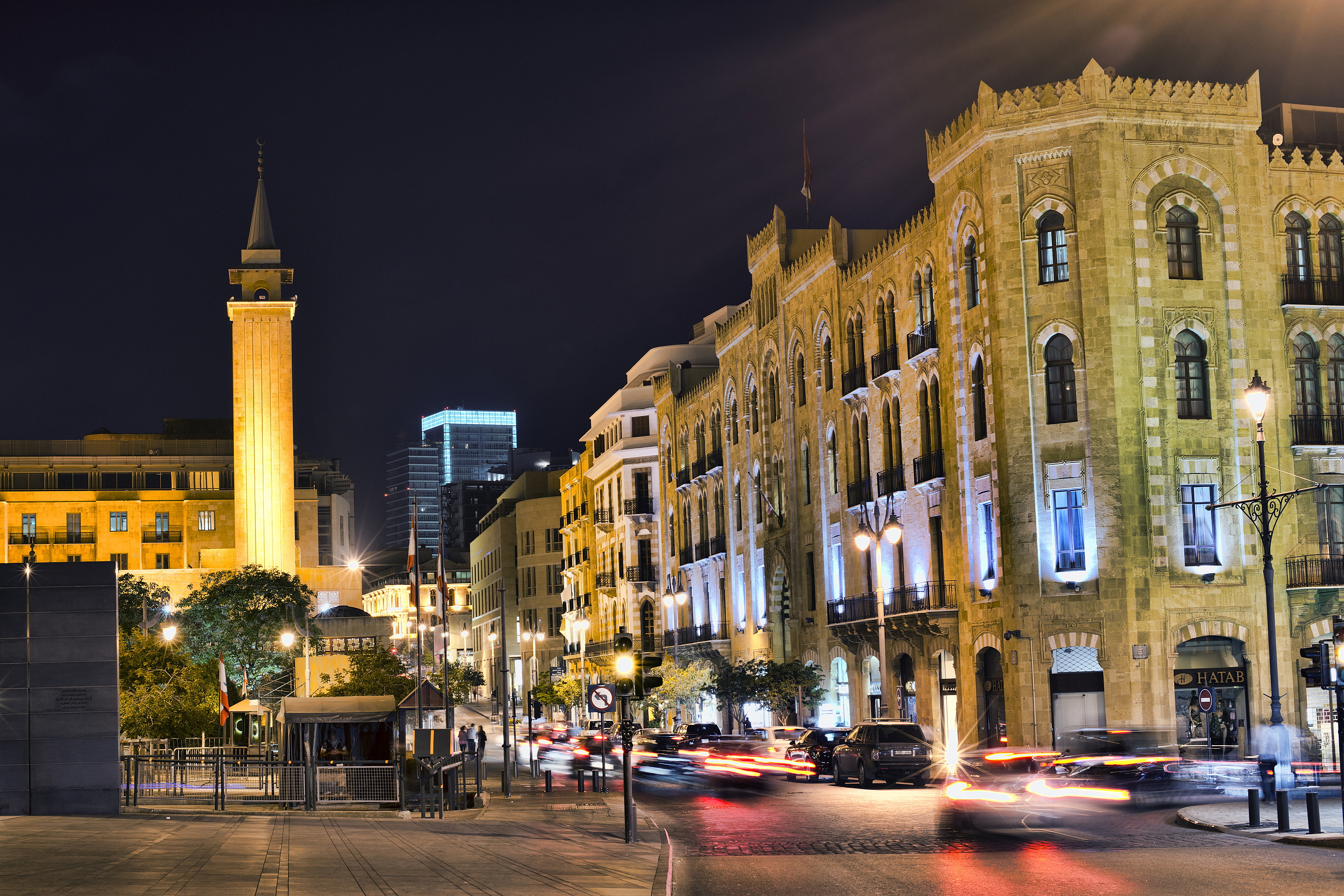 Downtown in Beirut bei Nacht