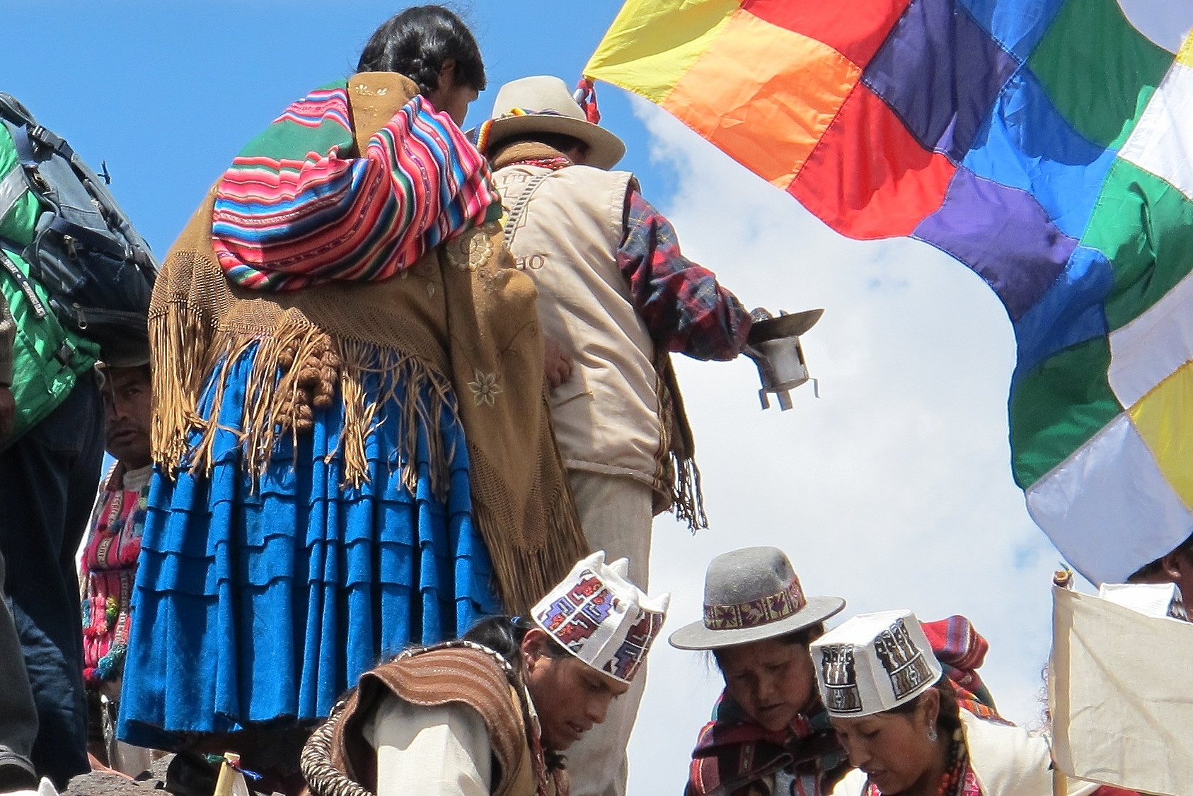 Indigene Versammlung am Titicacasee, Bolivien