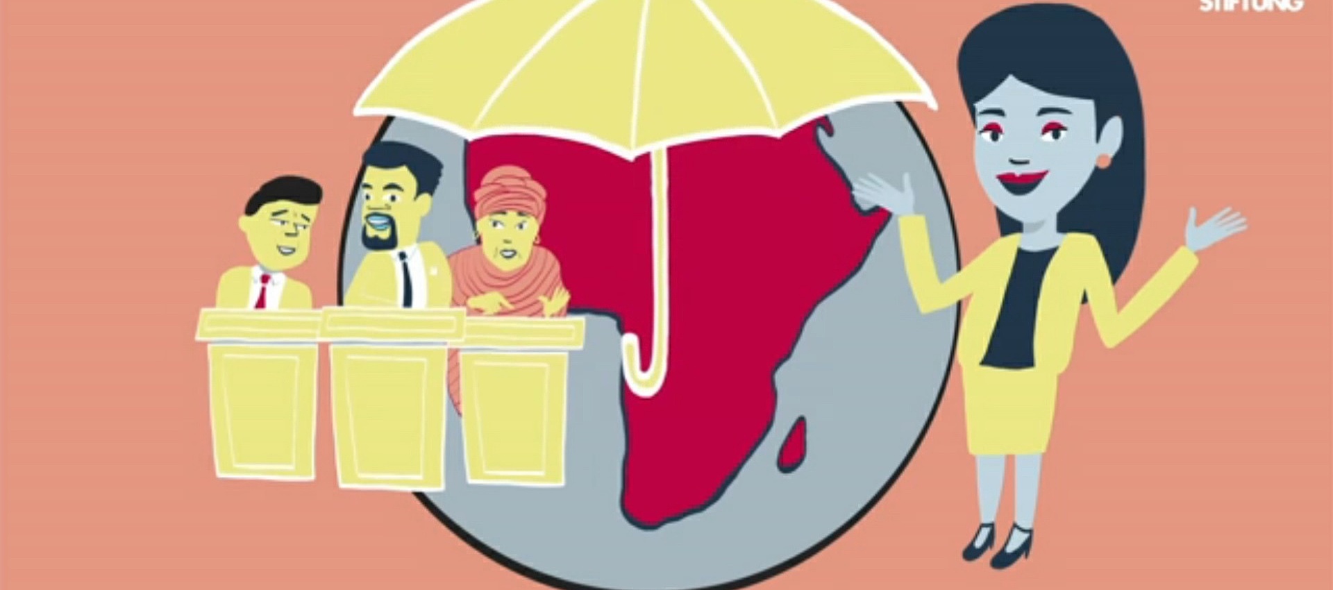 APSA Szenario Grafik. Regenschirm über Kontinent Afrika