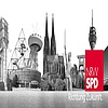 SPD NRW Logo mit NRW-Bauten im Hintergrund