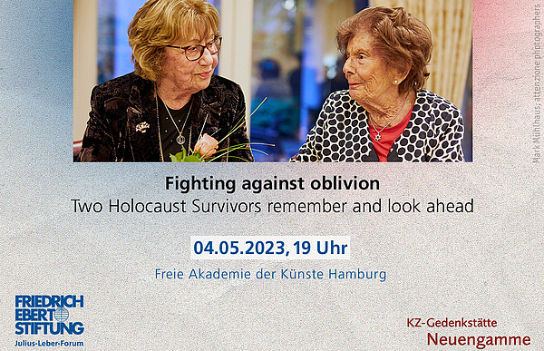 Fighting against oblivion, Two Holocaust Survivors remember and look ahead, 04.05.23, Hamburg