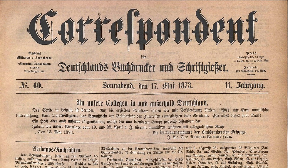  Correspondent für Deutschlands Buchdrucker und Schriftgießer, 17.05.1873