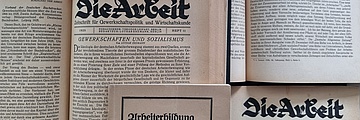 Aufgeschlagene Bücher mit Zeitschriftenaufsätzen von Lothar Erdmann, Rechte: AdsD / FES