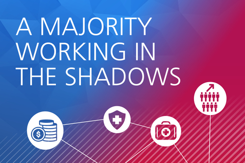 Cover "A majority working in the shadows" Übersetzung: "Eine Mehrheit arbeitet im Verborgenen"