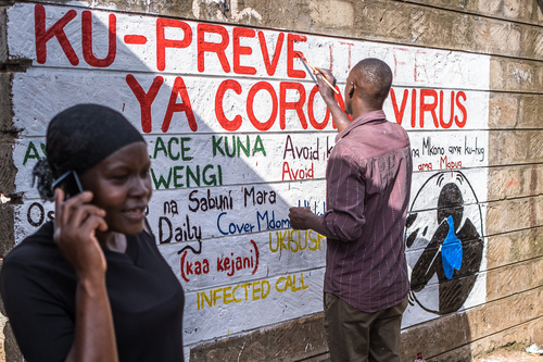 Straßenszene der informellen Einigung von Kibera, Nairobi, Kenia 