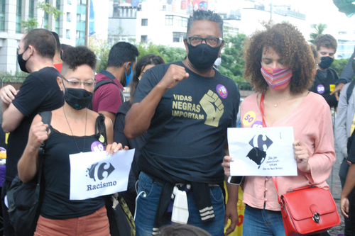 Anti-Rassismus-Protest in Sao Paulo am 20.11.2020, dem Tag des schwarzen Bewusstseins