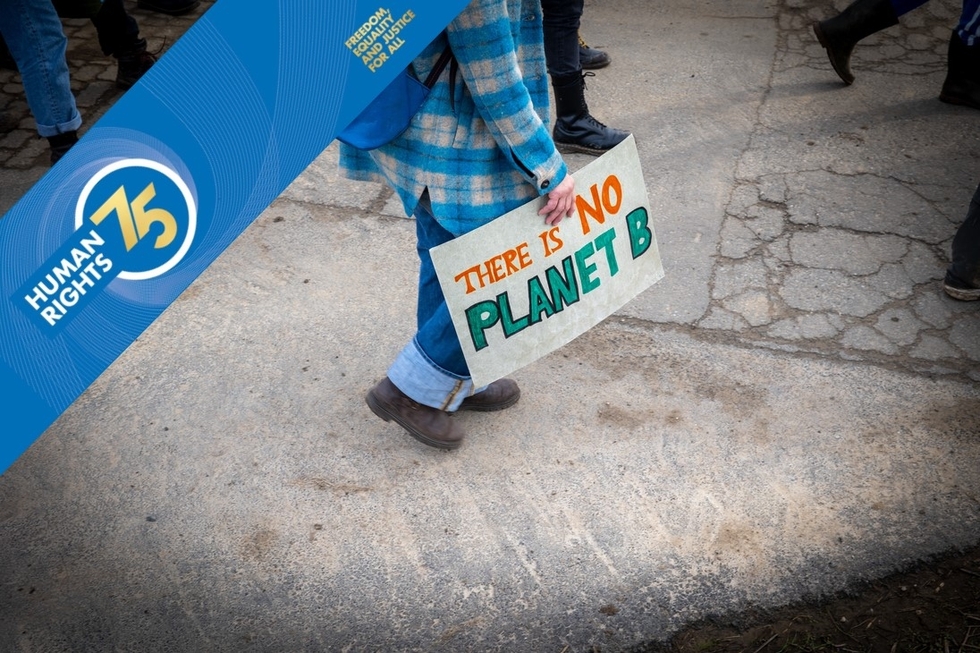 Plakat auf einer Klimademo mit der Aufschrift: «There is no Planet B»