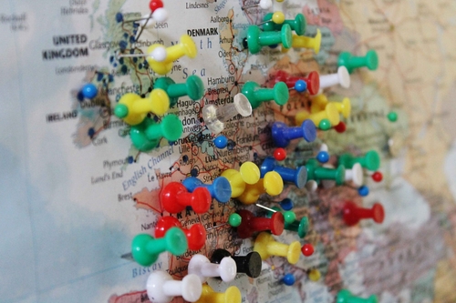 Karte Pins Europa