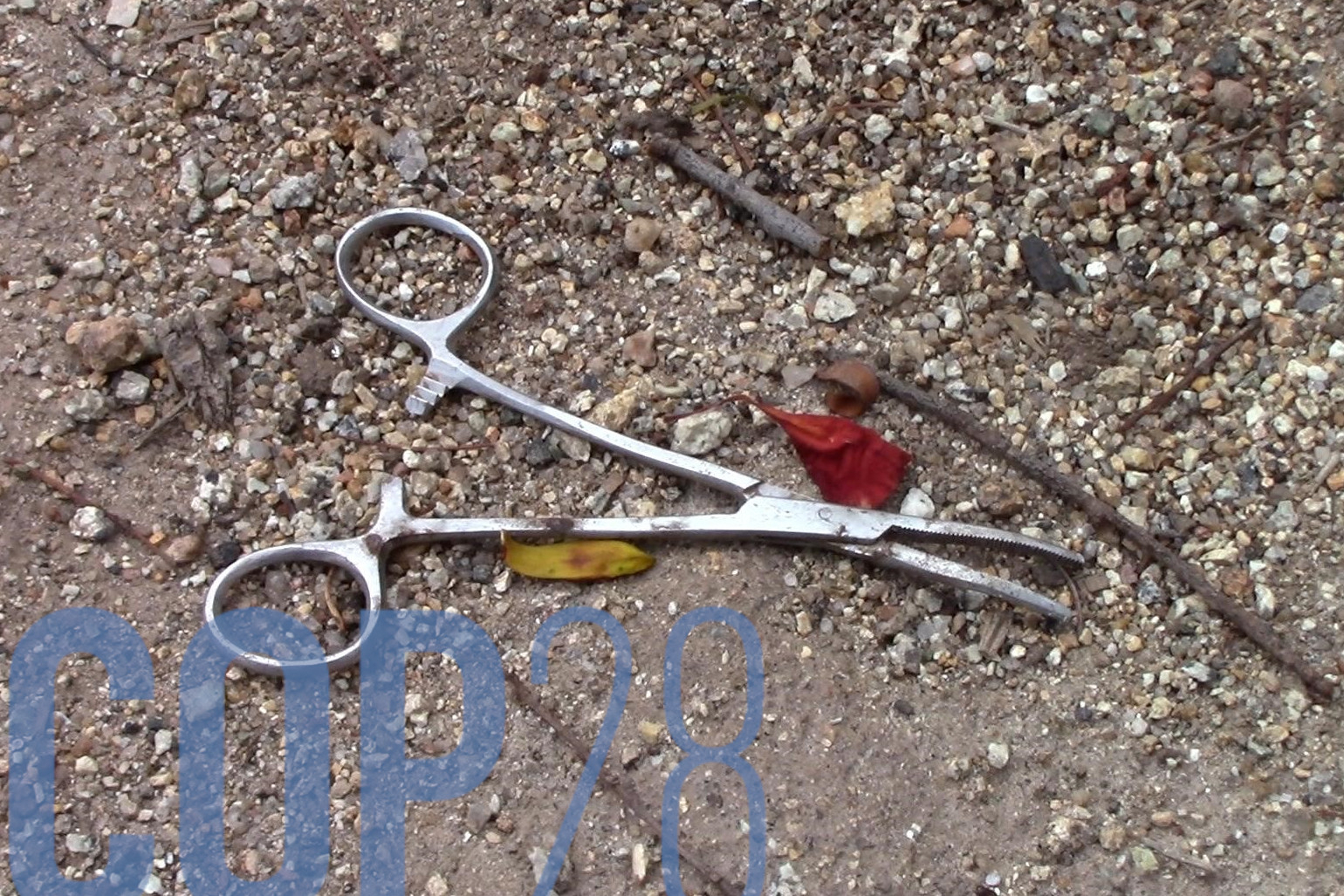 Scissors left behind after the floods