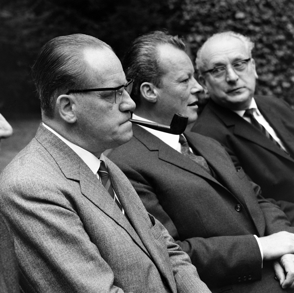 Herbert Wehner, Willy Brandt und Fritz Sänger