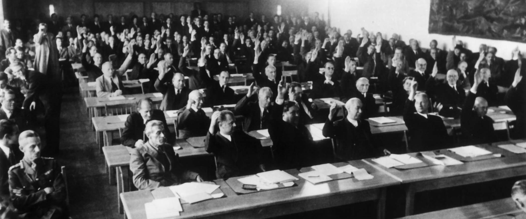 Abstimmung über das Grundgesetz im Parlamentarischen Rat am 08.05.1949