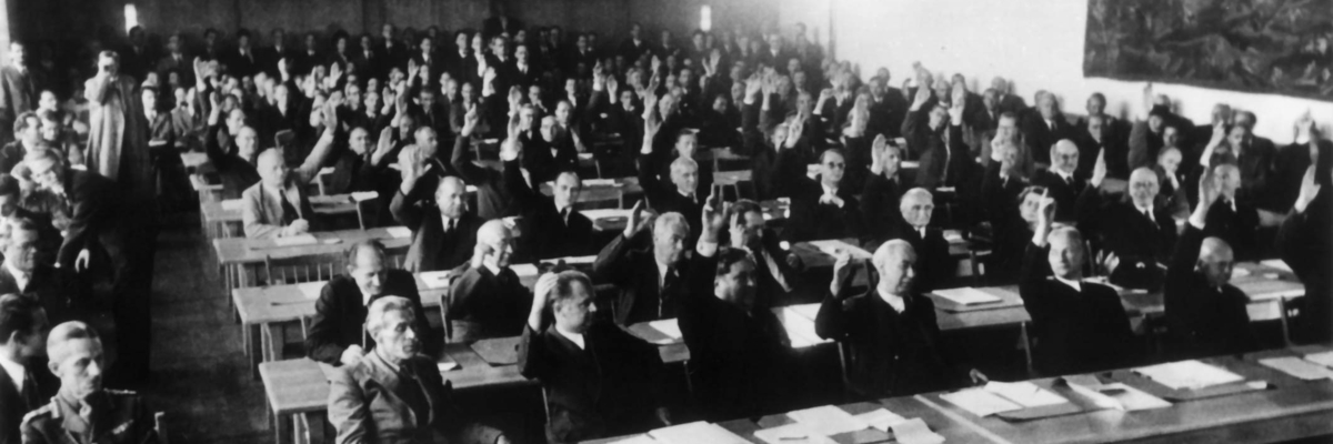 Abstimmung über das Grundgesetz im Parlamentarischen Rat am 08.05.1949