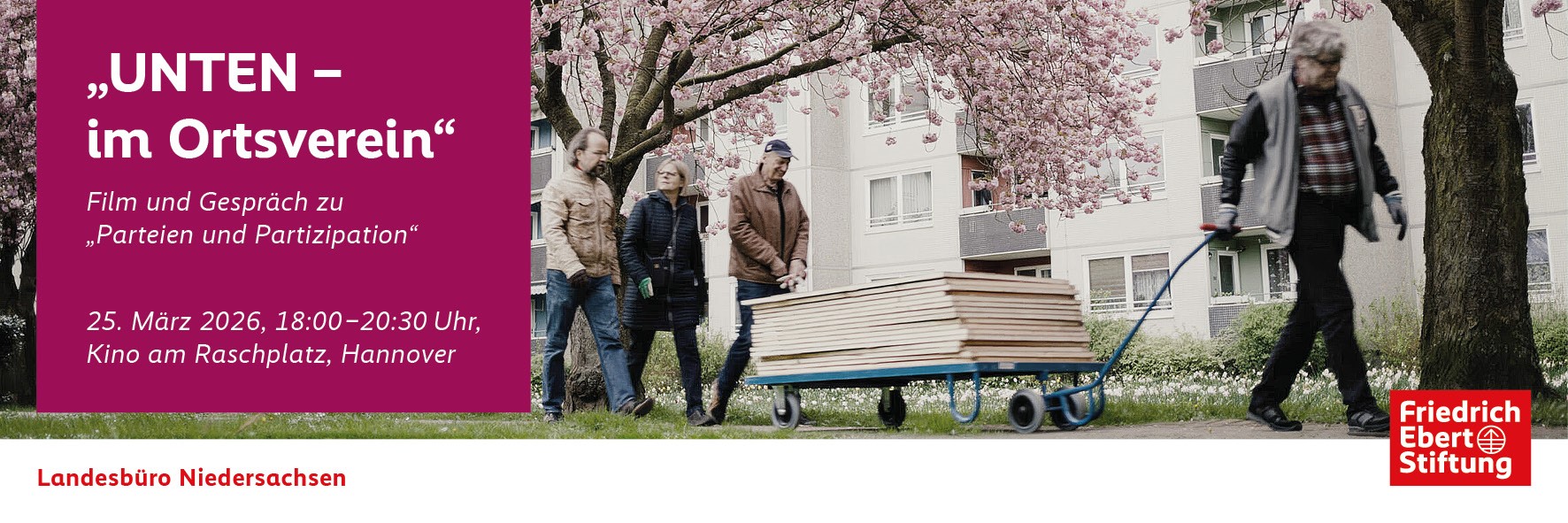 Filmabend: "UNTEN – Im Ortsverein", mit Gespräch zu „Parteien und Partizipation“