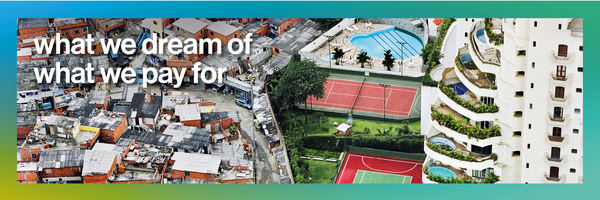 Favela Paraisópolis in São Paulo in direkter Nachbarschaft eines schicken Stadtviertels mit Tennisplätzen und Swimmingpool