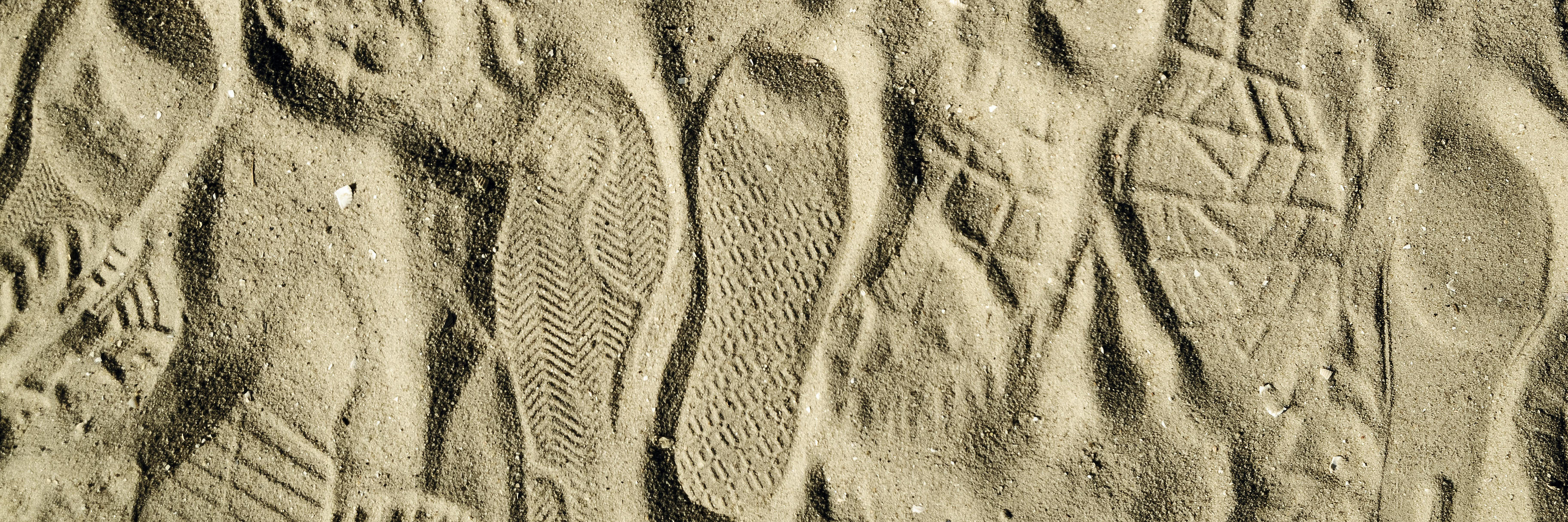 Cover der Studie mit Schuhabdrücken im Sand