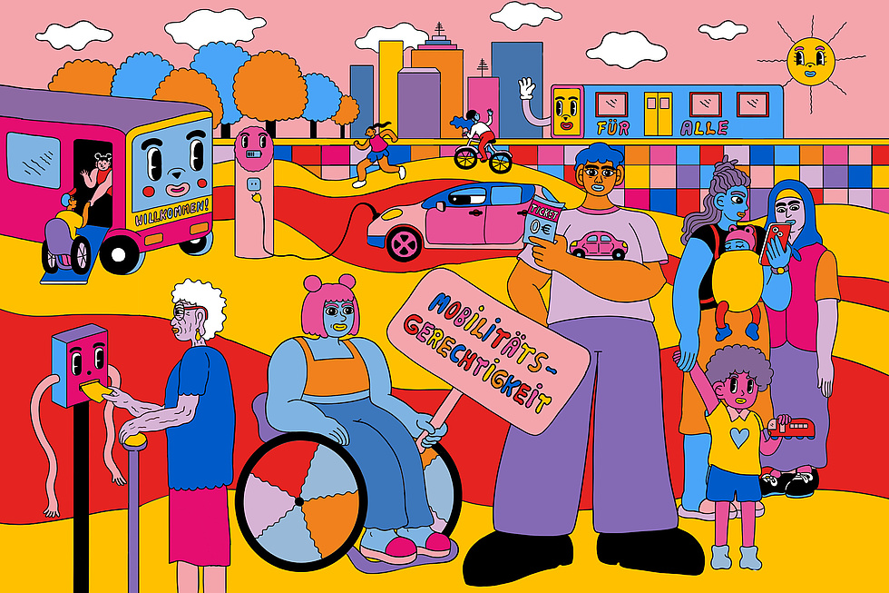 Illustration zum Thema Mobilitätsgerechtigkeit