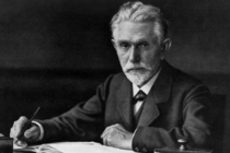 Porträt August Bebel am Schreibtisch