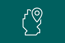 Deutschlandkarte als Icon mit Standort-Markierung
