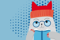 ein katzenähnliches Tier, welches ein Buch liest