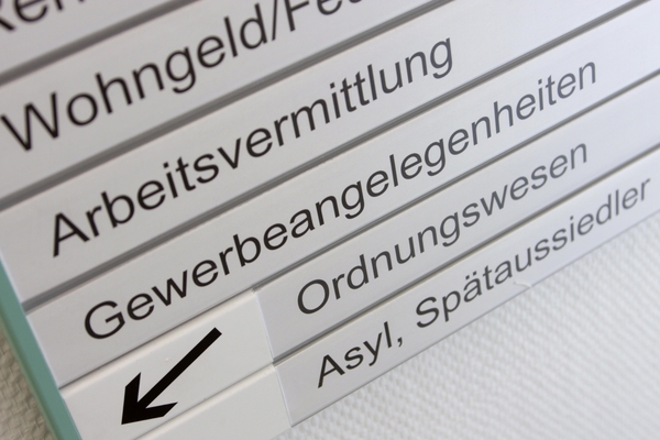 Signpost in a government office