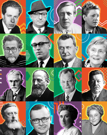 Künstlerische Porträts der Vordenker:innen