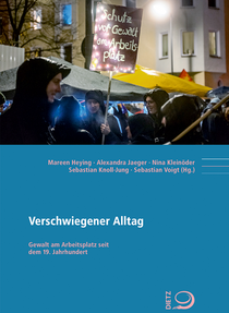 Cover der Publikation mit einem Bild eines Demonstrationsschilds. Auf diesem steht "Schutz vor Gewalt am Arbeitsplatz"