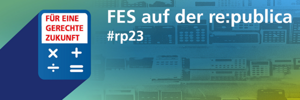 Dekorative Grafik mit der Aufschrift "FES auf der republica"