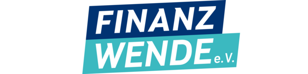 Logo von Finanzwende e.V. in Blautönen mit weißer Schrift