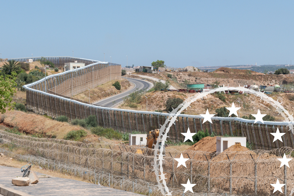 29. Juni 2022, Nador, Marokko: Blick auf die Grenze zwischen Nador und Melilla.