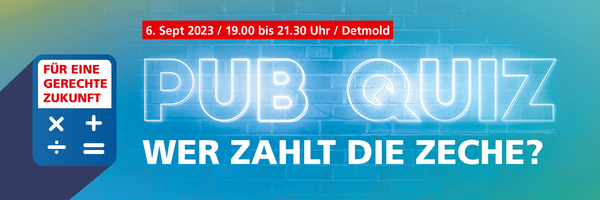 Banner Pubquiz - "Wer zahlt die Zeche?"