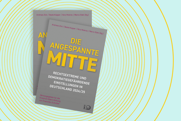 Buchcover "Die angespannte Mitte  Rechtsextreme und demokratiegefährdende Einstellungen in Deutschland 2024/25"